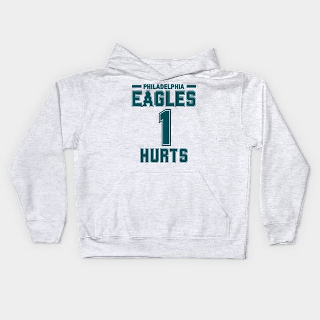 Eagles Football Hurts 1 Edition Varsity Kids Hoodie by PrettyMerch